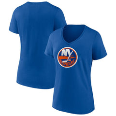 New York Islanders Women's Team Logo V-Neck T-Shirt Royal