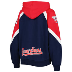 Cleveland Guardians Starter Women's Hail Mary Full-Zip Hoodie Navy/Red