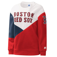 Boston Red Sox Starter Women's Shutout Pullover Sweatshirt White/Red