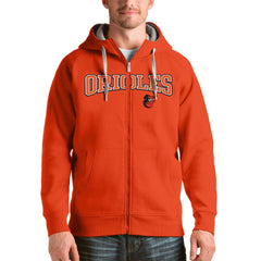 Baltimore Orioles Antigua Team Logo Victory Full-Zip Hoodie Orange