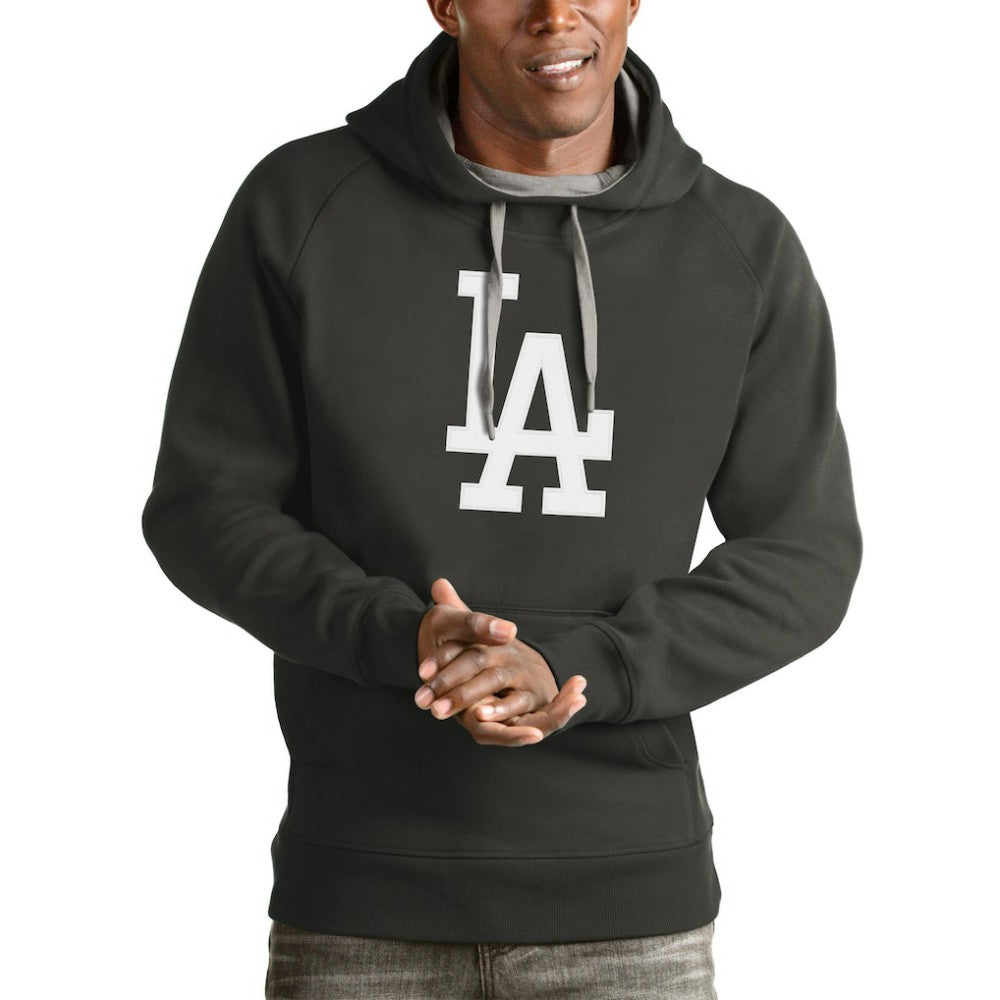 Los Angeles Dodgers Antigua Victory Pullover Team Logo Hoodie Charcoal