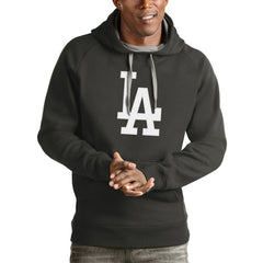 Los Angeles Dodgers Antigua Victory Pullover Team Logo Hoodie Charcoal