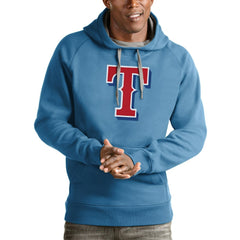 Texas Rangers Antigua Victory Pullover Team Logo Hoodie Light Blue