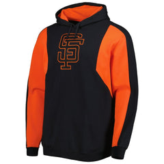 San Francisco Giants Colorblocked Fleece Pullover Hoodie Black/Orange | Mitchell & Ness