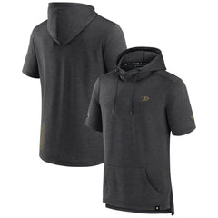 Anaheim Ducks Fanatics Authentic Pro Short Sleeve Pullover Hoodie Heather Charcoal