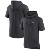 Pittsburgh Penguins Fanatics Authentic Pro Short Sleeve Pullover Hoodie Heather Charcoal