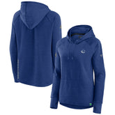 Vancouver Canucks Fanatics Women's Authentic Pro Pullover Hoodie Heather Blue