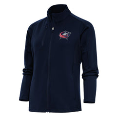 Columbus Blue Jackets Antigua Women's Team Logo Generation Full-Zip Jacket Navy