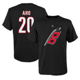 Sebastian Aho Carolina Hurricanes Youth Player Name & Number T-Shirt Black