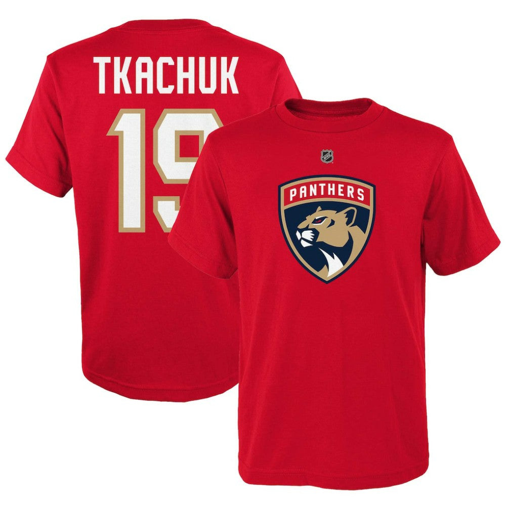 Matthew Tkachuk Florida Panthers Youth Player Name & Number T-Shirt Red