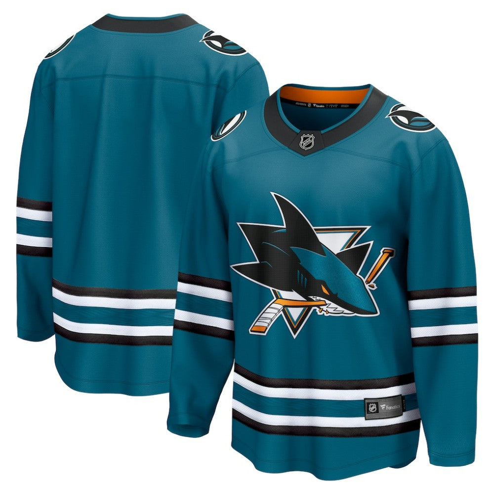 San Jose Sharks Fanatics Home Breakaway Jersey Teal