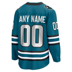 San Jose Sharks Fanatics Home Breakaway Custom Jersey Teal