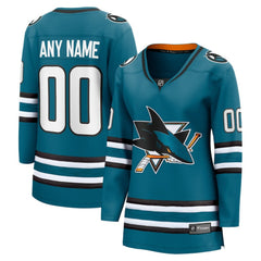 San Jose Sharks Fanatics Women's Home Breakaway Custom Jersey Teal