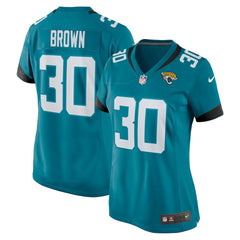 Montaric Brown Jacksonville Jaguars Women's Game Player Jersey - Teal