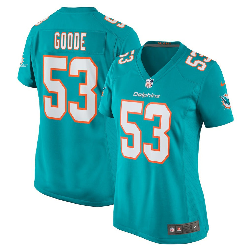 Cameron Goode Miami Dolphins Women's Game Player Jersey - Aqua