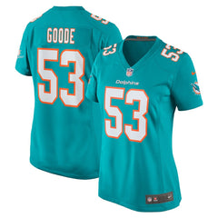 Cameron Goode Miami Dolphins Women's Game Player Jersey - Aqua