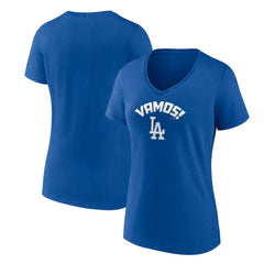 Los Angeles Dodgers Women's Vamos V-Neck T-Shirt Royal