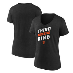 San Francisco Giants Women's Third and King V-Neck T-Shirt Charcoal