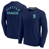 Seattle Kraken Fanatics Unisex Elements Super Soft Long Sleeve T-Shirt Navy