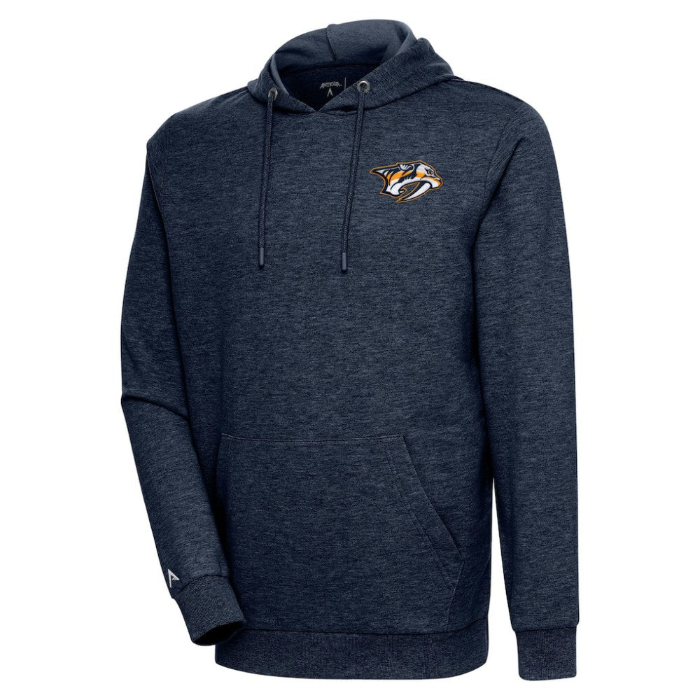 Nashville Predators Antigua Action Chenille Pullover Hoodie Heather Navy