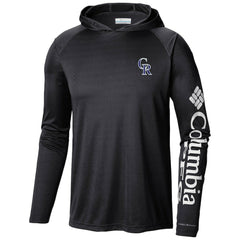 Colorado Rockies Terminal Tackle Long Sleeve Hoodie T-Shirt Black | Columbia