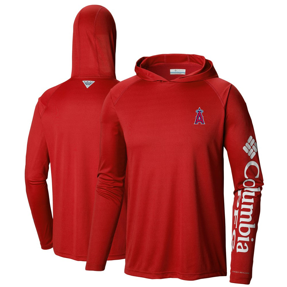 Los Angeles Angels Terminal Tackle Long Sleeve Hoodie T-Shirt Red | Columbia
