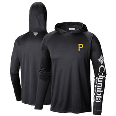 Pittsburgh Pirates Terminal Tackle Long Sleeve Hoodie T-Shirt Black | Columbia