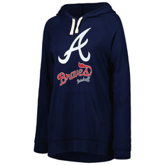 Atlanta Braves Touch Women's Pre-Game Raglan Pullover Hoodie Navy