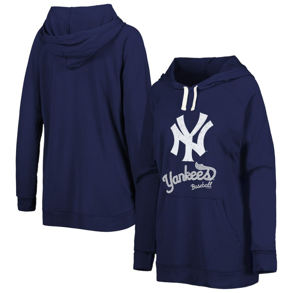 New York Yankees Touch Women's Pre-Game Raglan Pullover Hoodie Navy