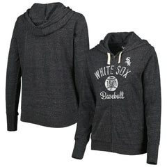 Chicago White Sox Touch Women's Training Camp Tri-Blend Lightweight Full-Zip Hoodie Black