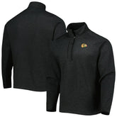 Chicago Blackhawks Antigua Course Quarter-Zip Jacket Heathered Black