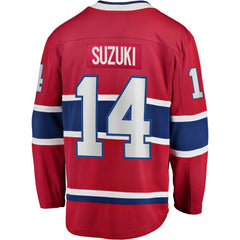 Nick Suzuki Montreal Canadiens Fanatics Home Captain Patch Breakaway Player Jersey Red