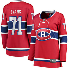 Jake Evans Montreal Canadiens Fanatics Women's Home Breakaway Player Jersey Red
