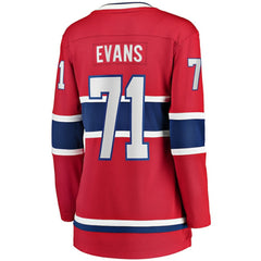 Jake Evans Montreal Canadiens Fanatics Women's Home Breakaway Player Jersey Red