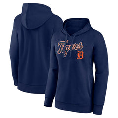 Detroit Tigers Women's Team Logo Lockup Pullover Hoodie Navy