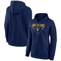 Milwaukee Brewers Women's Live For It Pullover Hoodie Navy