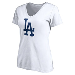 Los Angeles Dodgers Women's Official Logo V-Neck T-Shirt White