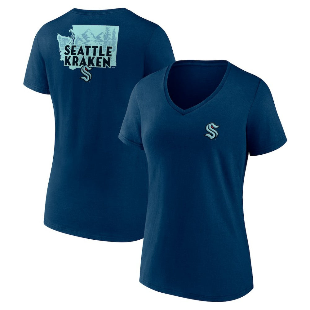 Seattle Kraken Women's Territorial V-Neck T-Shirt Deep Sea Blue