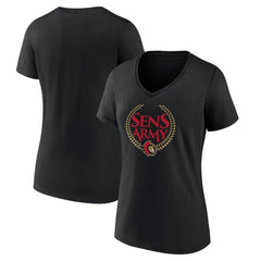 Ottawa Senators Women's Shout Out V-Neck T-Shirt Black