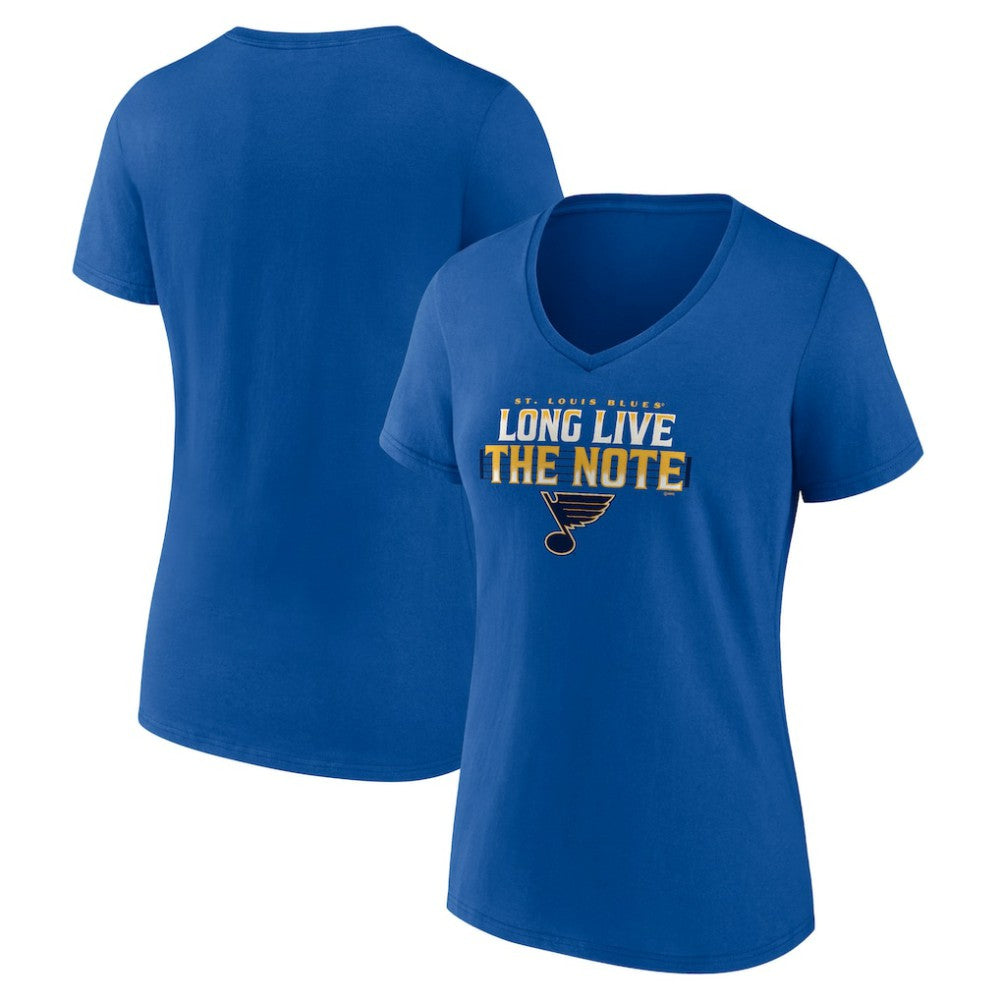 St. Louis Blues Women's Shout Out V-Neck T-Shirt Blue