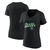 Dallas Stars Women's Represent V-Neck T-Shirt Black