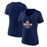 Edmonton Oilers Women's Represent V-Neck T-Shirt Navy