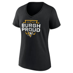 Pittsburgh Penguins Women's Represent V-Neck T-Shirt Black