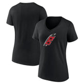 Carolina Hurricanes Women's Alternate Logo V-Neck T-Shirt Black
