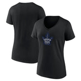 Toronto Maple Leafs Women's Alternate Logo V-Neck T-Shirt Black