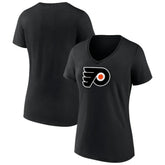 Philadelphia Flyers Women's Alternate Logo V-Neck T-Shirt Black