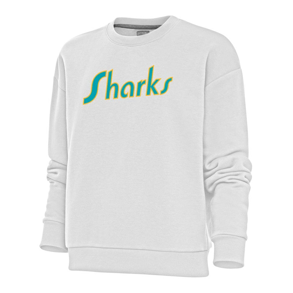 San Jose Sharks Antigua Women's Special Edition 2.0 Victory Crewneck Pullover Sweatshirt White