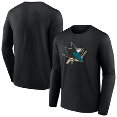 San Jose Sharks Primary Logo Team Long Sleeve T-Shirt Black