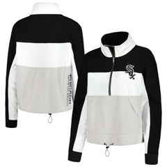 Chicago White Sox The Wild Collective Women's Color Block Half-Zip Jacket Black/White
