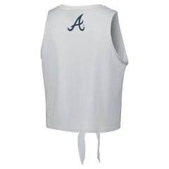 Atlanta Braves The Wild Collective Women's Twisted Tie Front Tank Top White